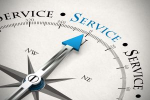 compass with arrow pointing to the word service - waypoint recovery center - south carolina addiction treatment center - substance use disorder treatment in SC