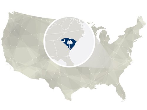 Looking at South Carolina's Opioid Epidemic - map of united states focusing on south carolina