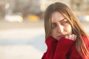 beautiful thoughtful woman with long hair - after relapse