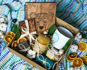 nice gift set with candle, journal, soap, and other items - gifts for people in recovery