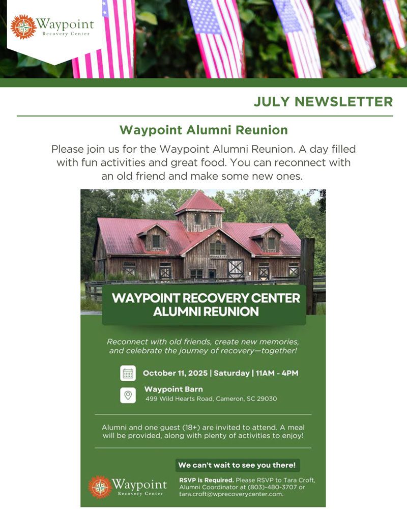 Waypoint Recovery Center July 2025 Alumni Newsletter