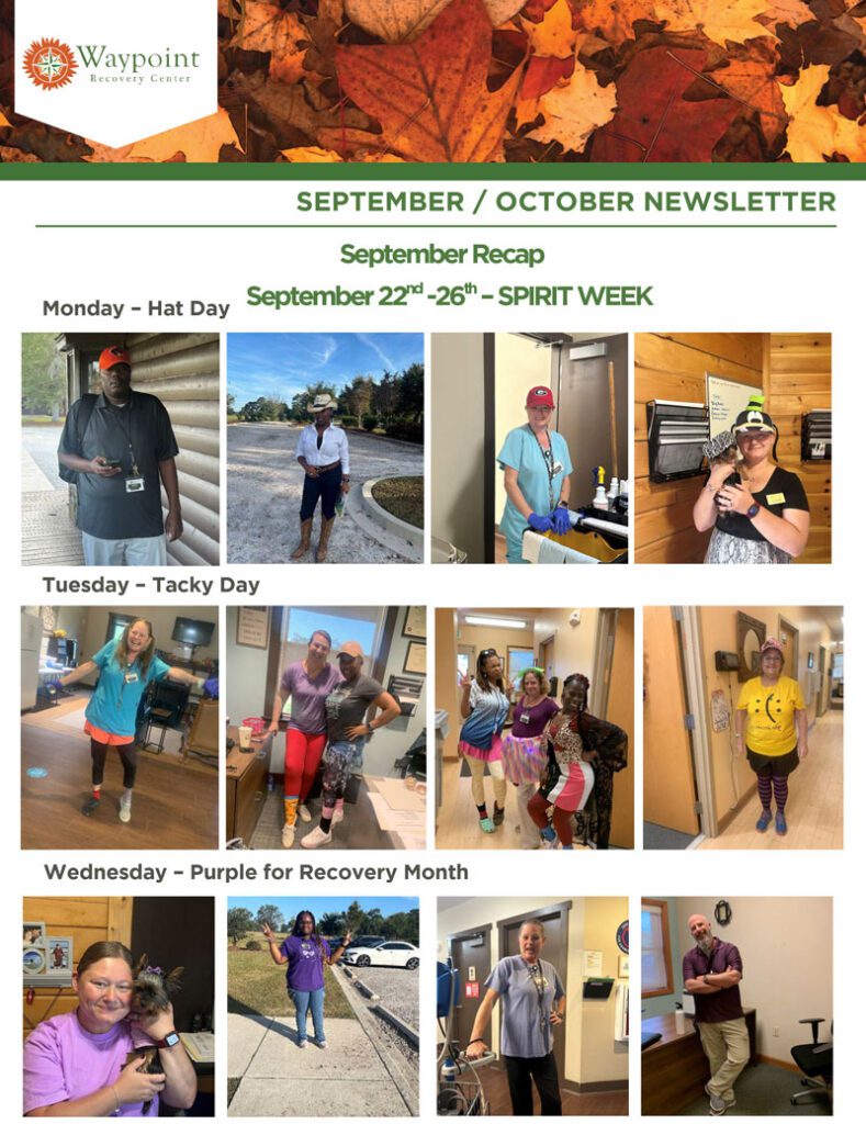 Waypoint Recovery Center Alumni Newsletter - September and October 2025