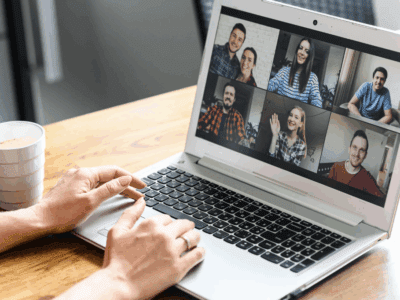 A Zoom meeting.